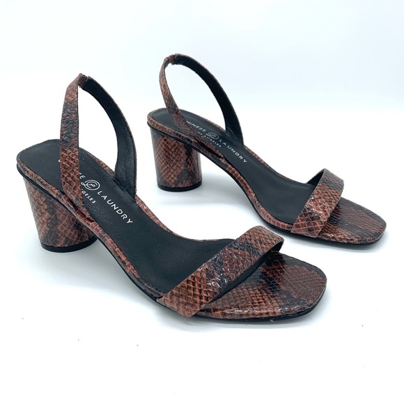 Chinese Laundry Yumi Snakeskin Brown Sandals - Picture 1 of 8